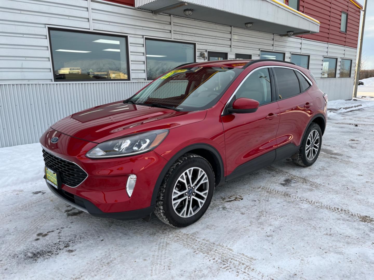 2021 Red Ford Escape SEL AWD (1FMCU9H67MU) with an 1.5L L3 engine, 6A transmission, located at 1960 Industrial Drive, Wasilla, 99654, (907) 274-2277, 61.573475, -149.400146 - Photo#2